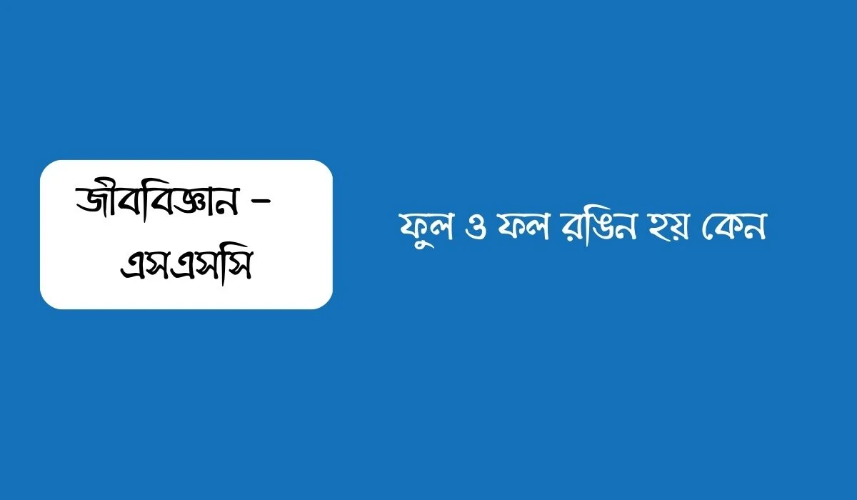 ফুল ও ফল রঙিন হয় কেন