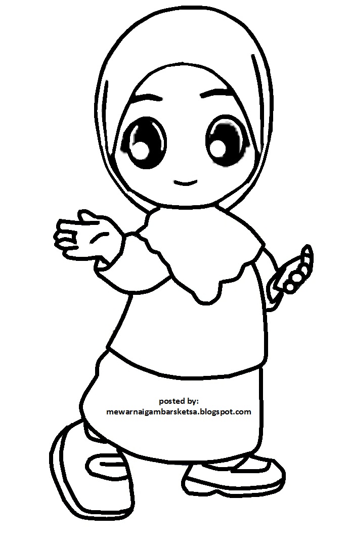 Mewarnai Gambar Sketsa Kartun Anak 6