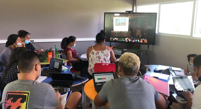 Premier cours du campus connecté de Ratiatea Aout 2021