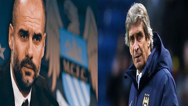 Manuel Luis Pellegrini left, Pep Guardiola arrived