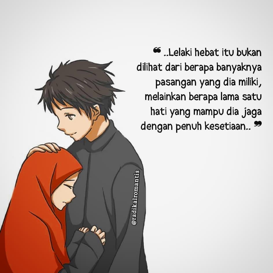  Gambar  Kartun  Pasangan Muslim  Romantis  Nusagates