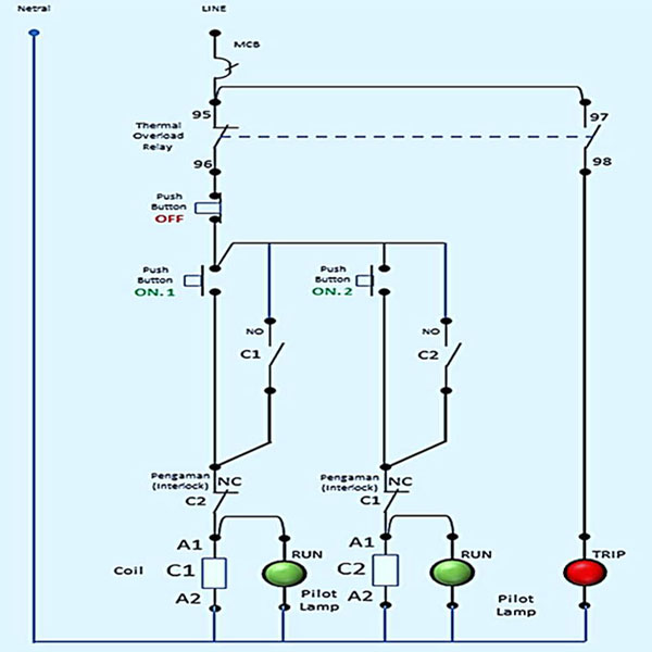 Wiring Diagram Forward-Reverse for 3 Phase Motor - My  