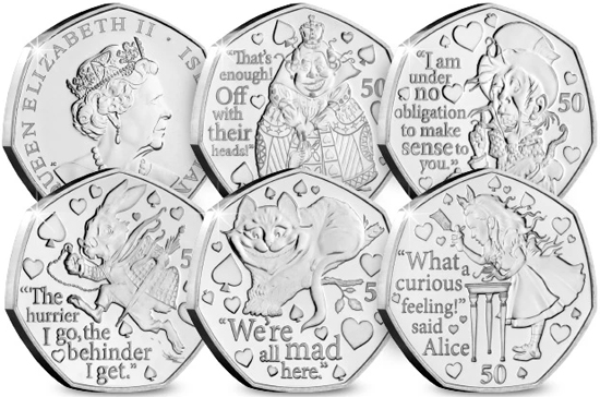 Isle of Man 50 pence 2021 - Alice's Adventures in Wonderland