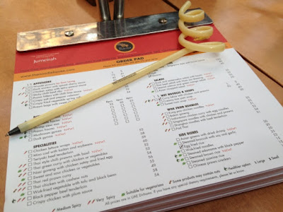 Order Pad at the Noodle House Restaurant in Burjuman Mall, Dubai