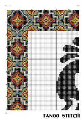 Kokopelli native American ornament cross stitch pattern