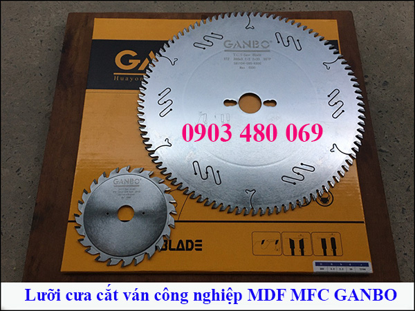 Bộ lưỡi cưa cắt ván công nghiệp Ganbo cho máy cưa bàn trượt 300x96T