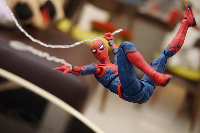 shf figuarts spider-man homecoming levitation photography tutorial swinging webslinger