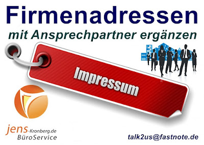 Firmenadressen mit Ansprechpartner ergänzen IHR Büroservice DACH