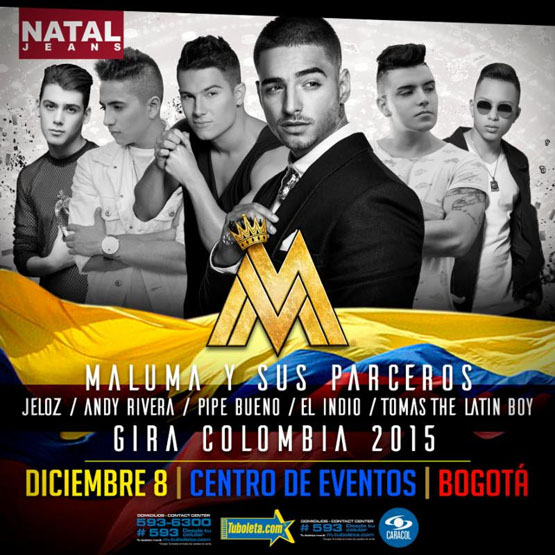 Maluma para todos ahora con sus parceros de gira por Colombia