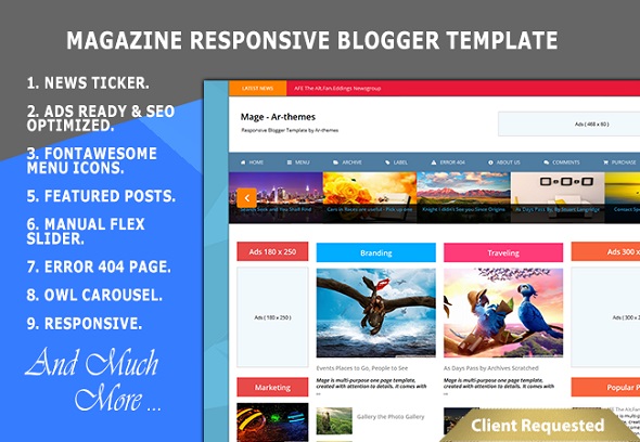 Magazine Responsive Blogger Template Preview