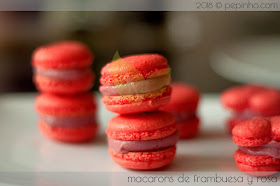 Macarons rosa y frambuesa