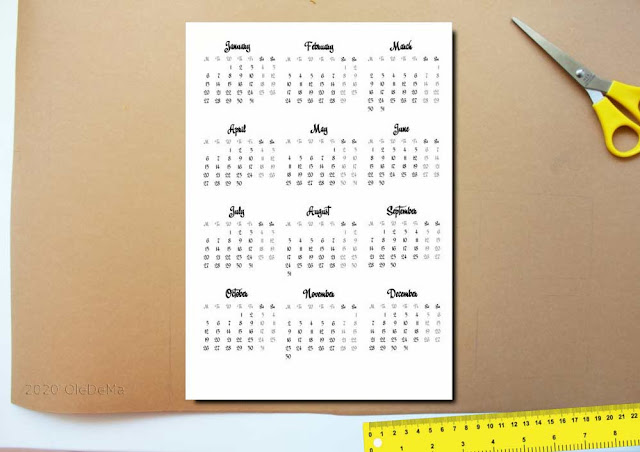 2019 Calendars Printable Mini ''5 Designs in Classic Black and White''
