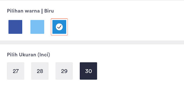 Cara Pilih Ukuran Produk di Zilingo