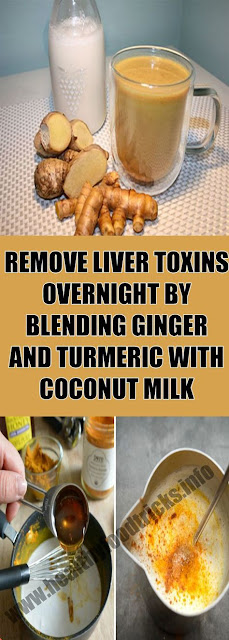 REMOVE LIVER TOXINS OVERNIGHT BY BLENDING GINGER AND TURMERIC WITH COCONUT MILK