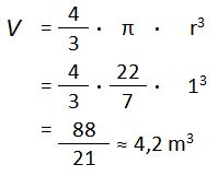 Jawaban Contoh Soal menghitung Volume Bola 3