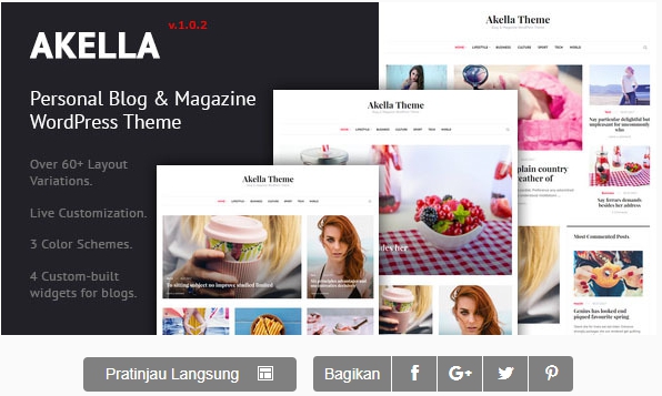 Akella V1.0.2 | Blog Pribadi & Majalah Tema Wordpress Responsif