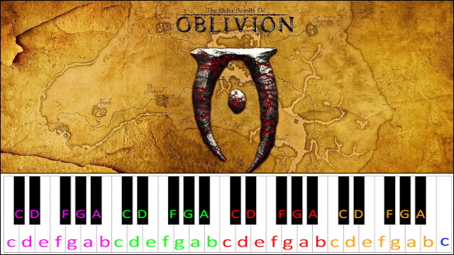 The Elder Scrolls IV: Oblivion - Main Theme Piano / Keyboard Easy Letter Notes for Beginners