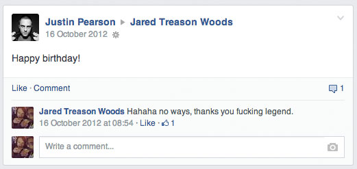 Justin Pearson wished me happy birthday