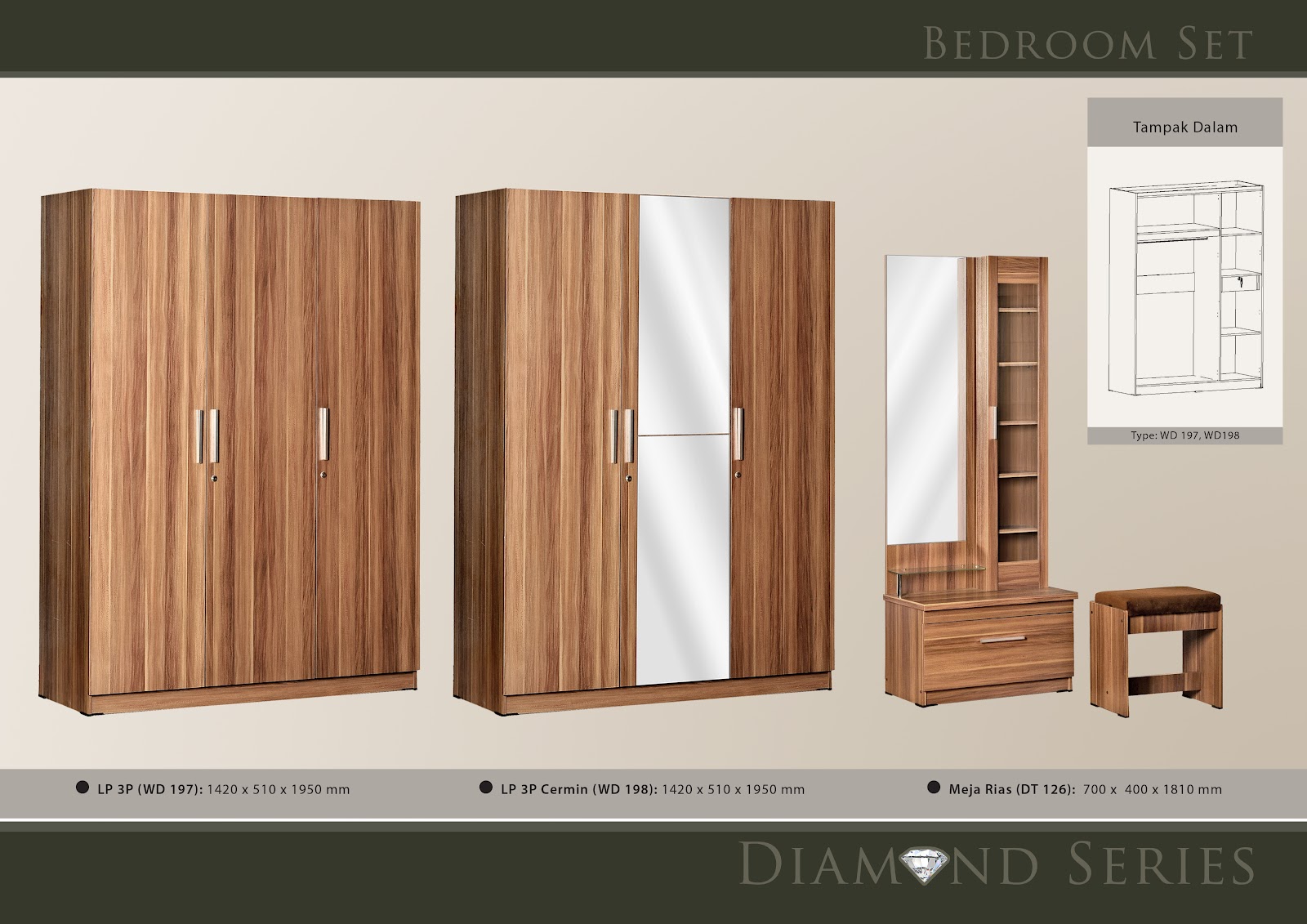  LEMARI PAKAIAN MURAH DIAMOD FURNITURE