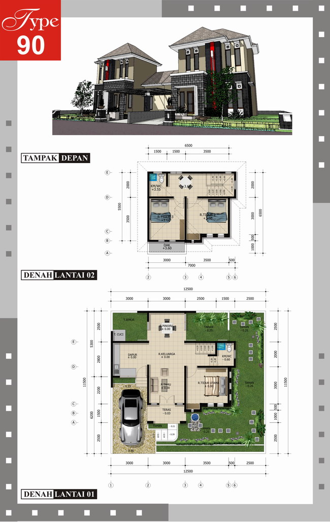  Denah  ideal Rumah Minimalis Type  70 100  150