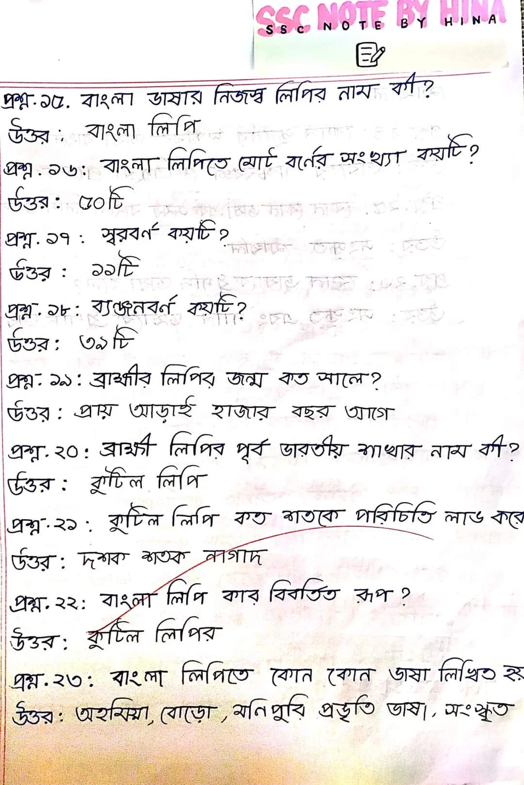 এসএসসি বাংলা ২য় পত্র ১ম অধ্যায় (ভাষা ও বাংলা ভাষা) নোট | SSC Bangla 2nd Paper Chapter 1 Note PDF