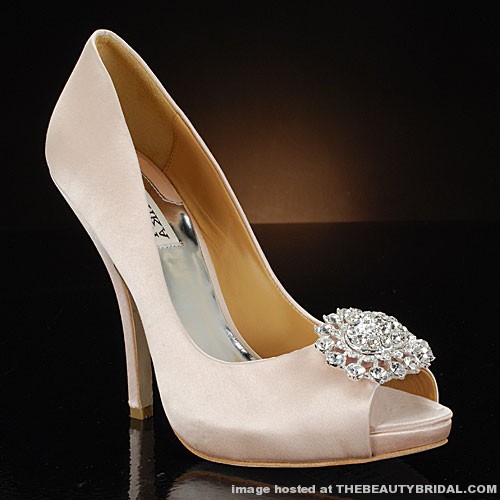 These blush pink shoes with a little bling would be perfect with a dreamy 