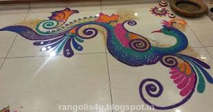 Huge Peacock Rangolis