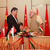Narendra Modi with President of china Xi Jinping during the signing of 3 MoUs today.