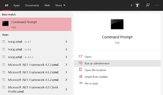 Search for Command Prompt on Windows search to access the sfc tool