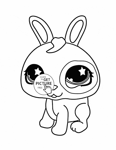 Littlest Pet Shop Cute Bunny Coloring Page For Kids Animal Coloring Pages  Printables Free 