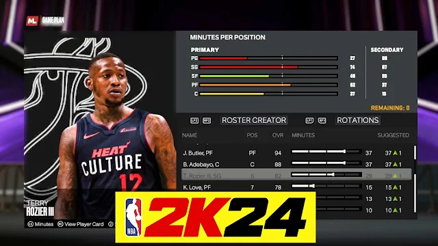NBA 2K24 Terry Rozier Heat Portrait Update