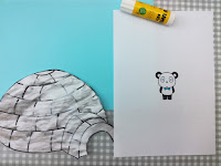 Igloo à la peinture argentée dessin igloo à imprimer igloo à la peinture igloo enfant igloo et collage photo