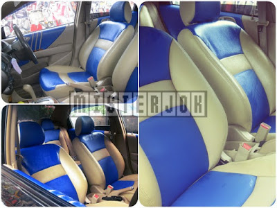 jok mobil Honda Jazz Biru