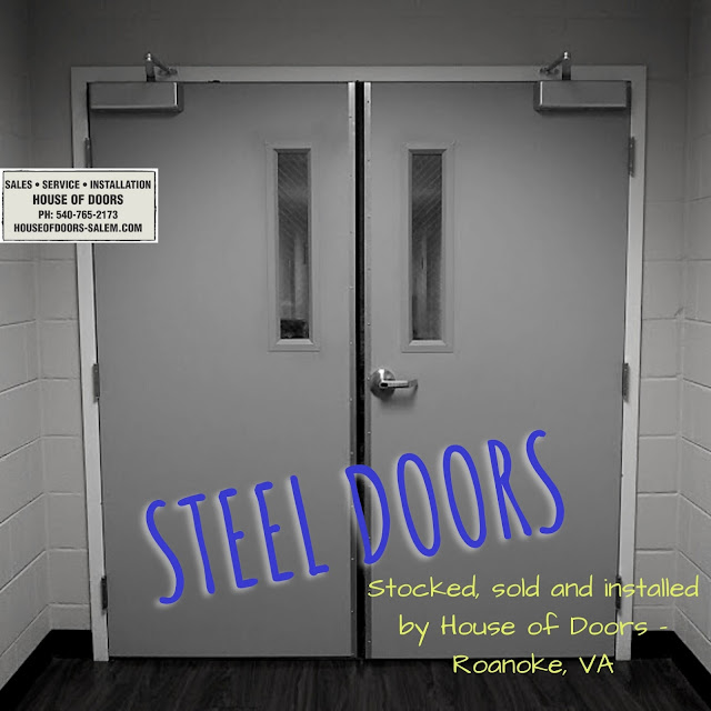 Steel doors stocked, sold and installed by House of Doors - Roanoke, VA