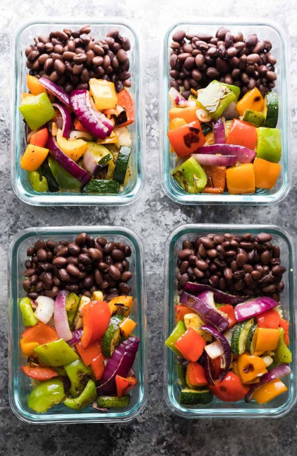 Make these Grilled Veggie & Black Bean Meal Prep Bowls on the weekend and you will have four work lunches waiting for you.