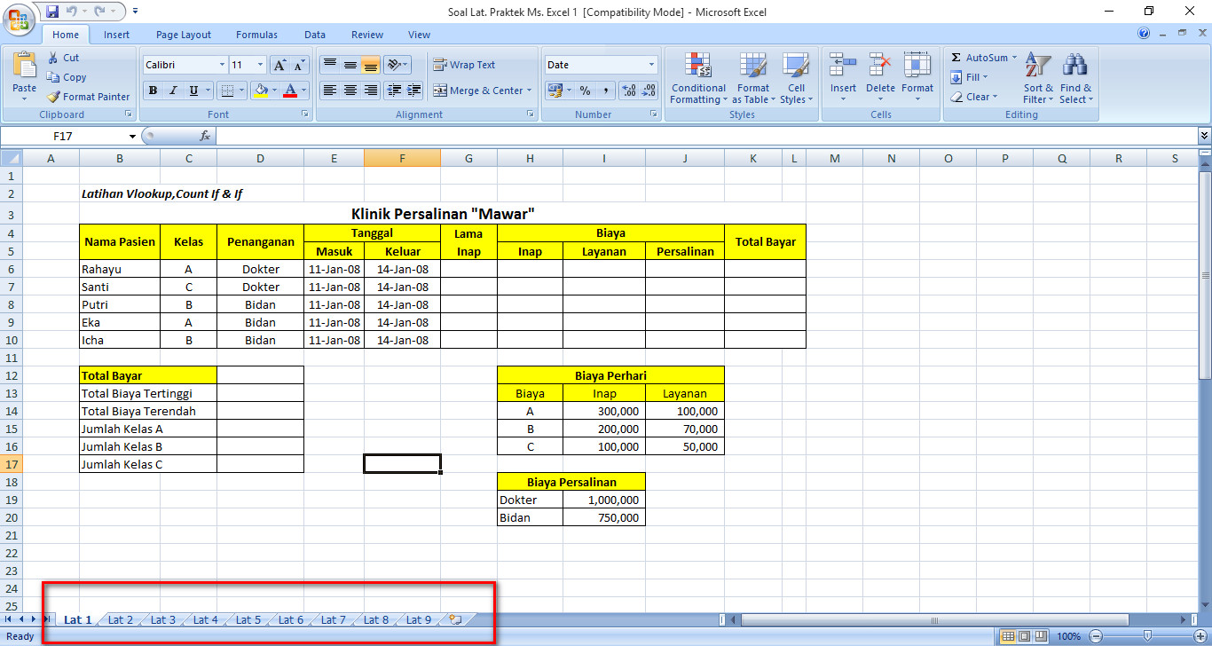 Kumpulan Soal-soal Latihan Ms. Excel Terlengkap  Download 