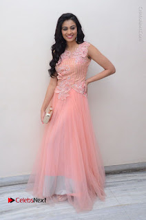 Actress Neha Hinge Stills in Pink Long Dress at Srivalli Teaser Launch  0154.JPG