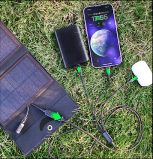 5V 2USB 10w Foldable Waterproof Universal Solar Panel Charger - charging cellphone, power banks, air buds, and more