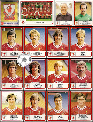 Panini Football 84 stickers england liverpool