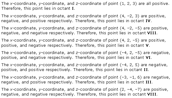 Solutions Class 11 Maths Chapter-12 (Introduction to three Dimensional Geometry)