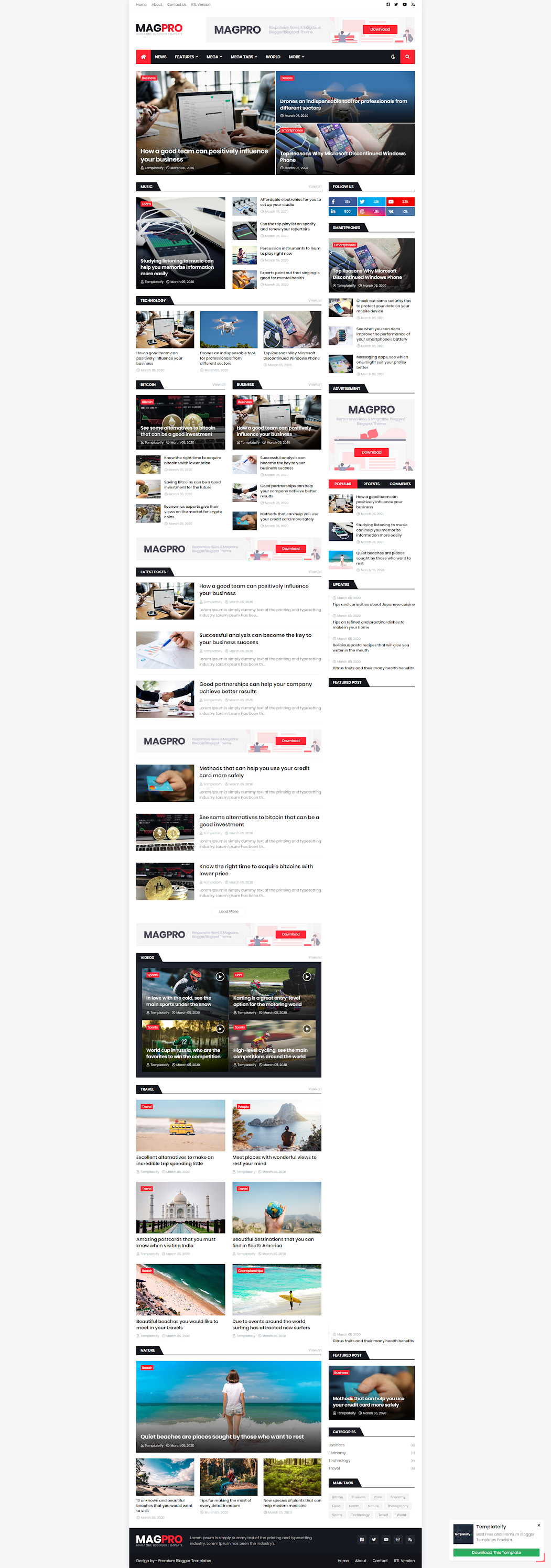 Template blogspot tin tức magpro