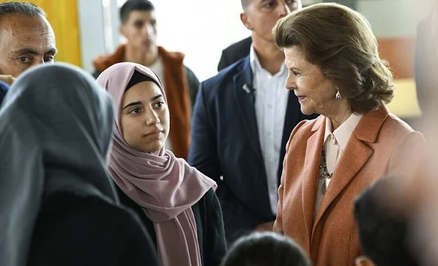 King Carl Gustaf and Queen Silvia of Sweden visited the Zaatari refugee camp in Mafraq near Syrian border