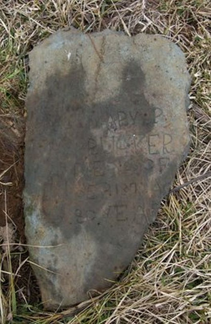 Mary Jarrell Rucker tombstone 1871 Asa Baugher Cemetery