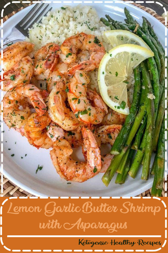 Lemon Garlic Butter Shrimp with Asparagus - this is an easy, light and healthy dinner option that is cooked in one pan and can be on your table in 15 minutes. Buttery shrimp and asparagus flavored with lemon juice and garlic.