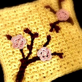 Charming Cherry Blossom 6" Square #crochet pattern by #KaleidoscopeArtnGifts