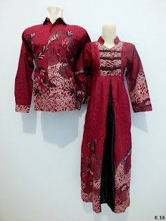 Foto Baju Batik Variasi Polos