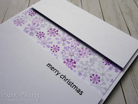 CAS Christmas card with strip of snowflakes using LOTV stamps