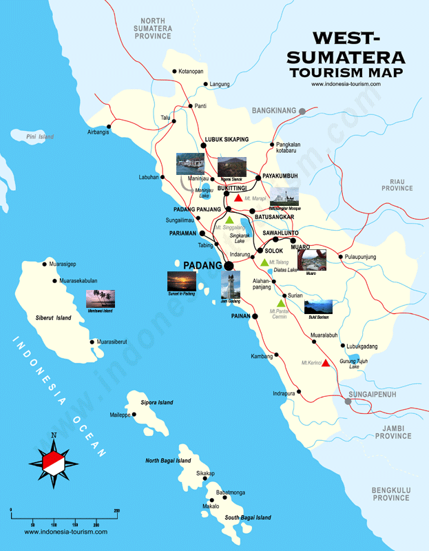 Peta Wisata Propinsi Sumatera Barat