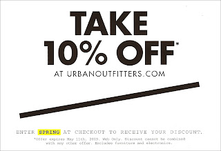 out 10 % off urban outfitters online through may 11th with coupon code ...