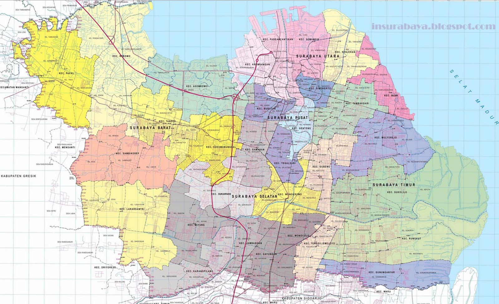  Peta Surabaya  Lengkap Terbaru Info Surabaya 